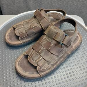 Arizona Jean Co Men Leather Gladiator Strap Sandals Brown
